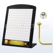 18brsrgc box of gold silver nose studs with 1 5mm clear crystal