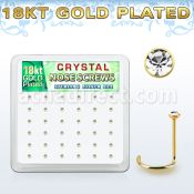 18nwbxc box w gold plated silver nose screws w 1.5mm crystals