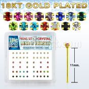 18nypxm silver nose stud w 1 5mm crystal 18k gold plating