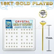 18y19xc gold silver bend it nose studs with 2 5mm clear crystal