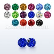 3mm multi crystal ball w resin cover & 20g threading