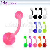 abnuv flexible acrylic belly banana with 5mm 8mm uv ball