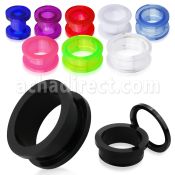 acfp acrylic flesh tunnel with external screwfit in colors