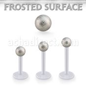 albfo3 bio flex labret w 3mm steel ball w a frosted surface