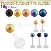 albfot4 bio  flex labret w 4mm plated frosted steel ball