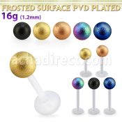 albfot5 bio  flex labret w 5mm plated frosted steel ball