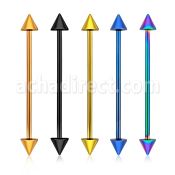 bbeitcn anodized 316l steel industrial barbell with 4mm cone