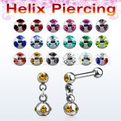 bber40 316l steel helix barbell with 4mm multi jewel ball