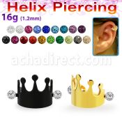 bbert69 anodized cartilage piercing crown w multi crystal balls