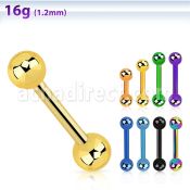 bbetb anodized 316l steel eyebrow helix barbell with 3mm ball