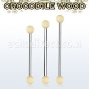 bbincr5 organic industrial barbell w 5mm crocodile wood balls