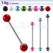 bbipr5 316l steel industrial barbell with 5mm pearl balls
