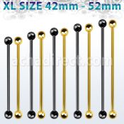 bbitbxl xl pvd 316l steel industrial barbell with two 5mm balls