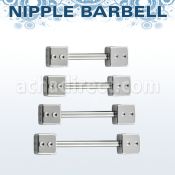 bbnpsdi5 1 6mm 316l steel nipple barbell with two 5mm dices