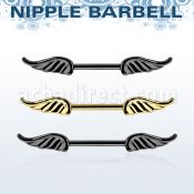 bbnptwg anodized surgical steel nipple barbell w two small wings