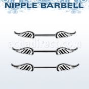 bbnpwg surgical steel nipple barbell with two small wings