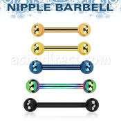 bbtb4 anodized 316l steel nipple barbell with 4mm ball