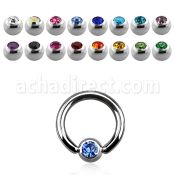 bcec4 316l steel closure ring w 4mm closure ball w crystal