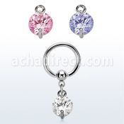 bcrgz383 316l steel bcr 1.6mm w a twin prong set 10mm cz stone