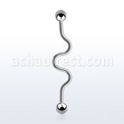 bda14 316l steel industrial zig zag barbell with a 5mm ball