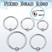 bedr18 surgical steel fixed bead ring, 18g (1mm) w a 2.5mm ball