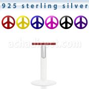 bilbp2 bio flex labret with color plated silver peace sign top