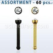 blk231 anodized 316l nose screw with colored crystal top