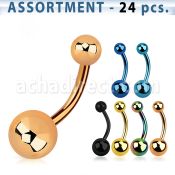 blk276 anodized 316l steel belly bananas with 5 8mm ball