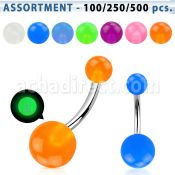 blk30 316l steel belly banana w 5 8mm acrylic glow ball