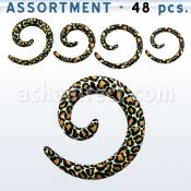 blk443 acrylic spiral coil taper with snake skin pattern design