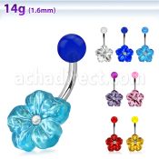 bnaflc2 316l belly banana w acrylic hawaiian flower w crystal
