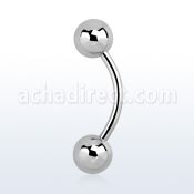 bnb5s 316l steel eyebrow banana, with two 5mm balls