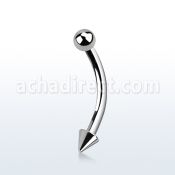 bnebcn 316l steel eyebrow banana with 3mm cone ball sidewards