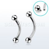 bnebin 316l steel eyebrow banana with threaded 3mm ball