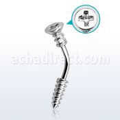 bnescw 316l steel eyebrow banana w cross screw top screw tip