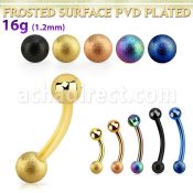 bnet1fo anodized steel eyebrow banana 3mm frosted steel ball