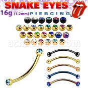 bnetj25l anodized steel snake bite banana w 2.5mm jewel balls