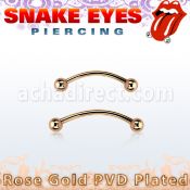 bnettbl rose gold steel snake eye piercing banana w 2 3mm balls
