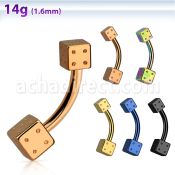 bnk2di anodized 316l steel belly banana with 5 6mm steel dice