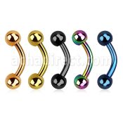 bntb5 anodized 316l steel banana, with two 5mm balls