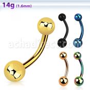 bnts anodized 316l steel belly banana with 5 6mm ball