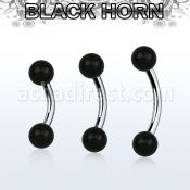 bnwk5 organic belly banana w steel post w 5mm black horn balls