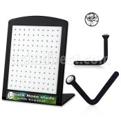 brac1 black acrylic nose stud with round 1 5mm crystal top
