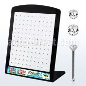 brnbpmc board w silver nose bones w mix prongset clear crystals