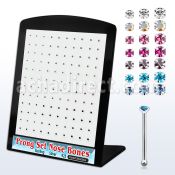 brnbpmm7 display w silver nose bone w mixed pong set crystals