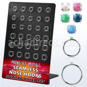 brnhm31 board 60 silver seamless nose hoop 1.5mm synthetic opal