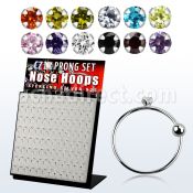 brnhmx12 board silver noose hoop w 1 5mm prong set round cz stone