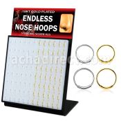 brnhmx61 18k gold plated silver endless nose hoops 96