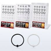 brnhp14 board of b w plated sterling silver nose hoops with ball