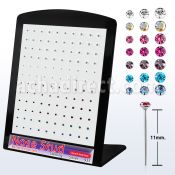 brnymm7 board w bend it yourself nose stud w mixed crystal tops